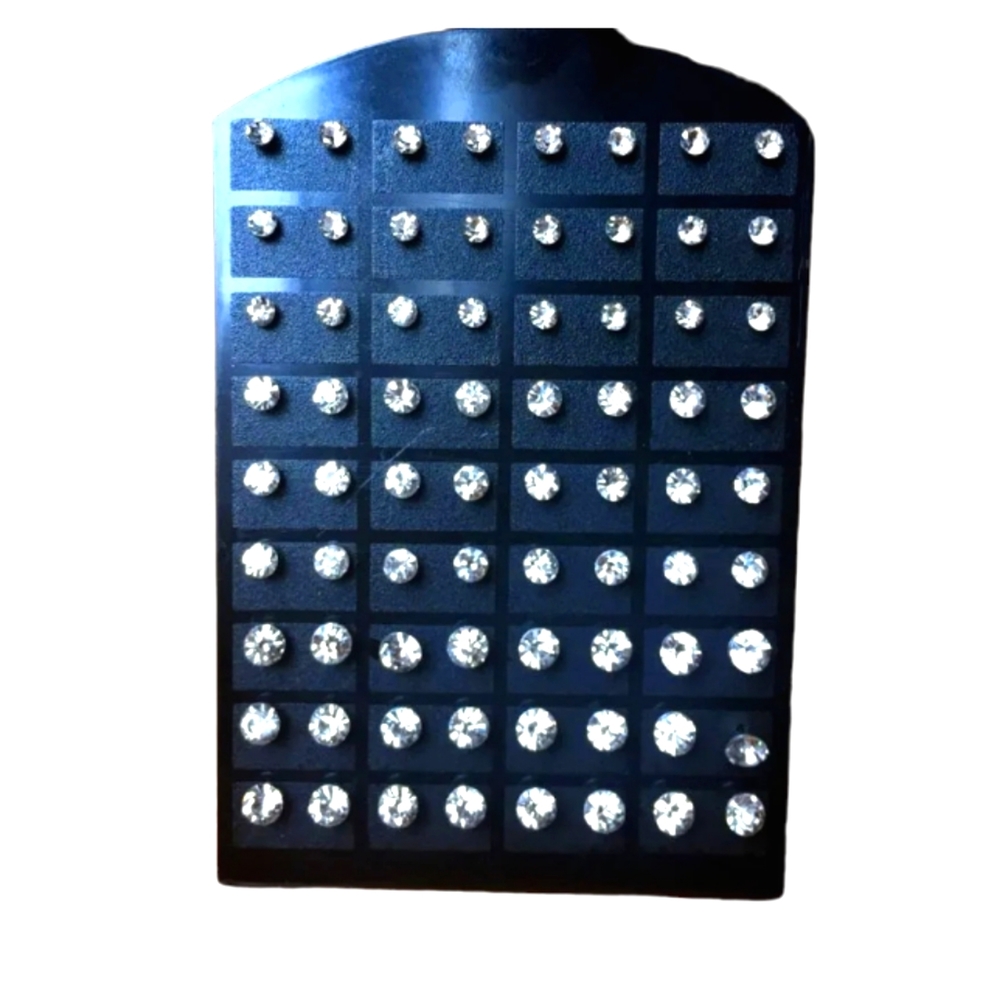 36pairs crystal zirconia earstud